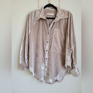 We the Free by Free People velvet button down size xs